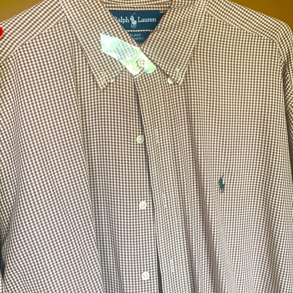 Ralph Lauren Blake Oxford Gingham Large Shirt